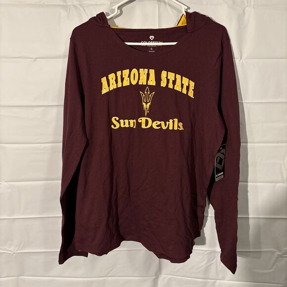NWT Arizona State Sun Devils Women’s Large Lightweight Hoodie Colosseum - Picture 1 of 8